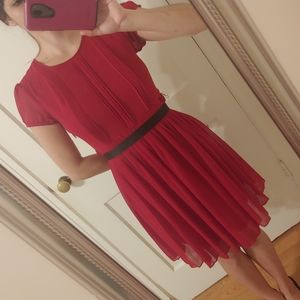 Small Red Dress with black sash